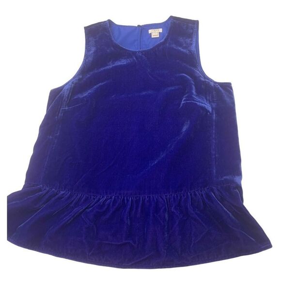 J Crew Blue Velvet Sleeveless Top - Picture 2 of 7